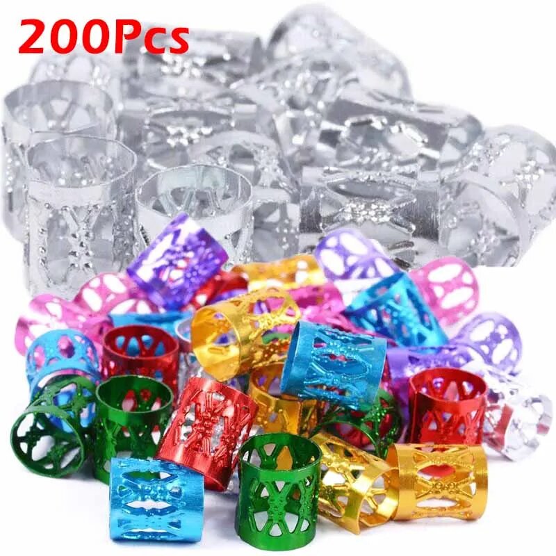 Кольца для дредов золотые и серебряные Silver Colorful-200P