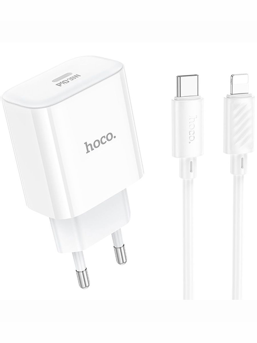 Зарядка Hoco 30W; USB-C; с кабелем iPhone Lightning; C76
