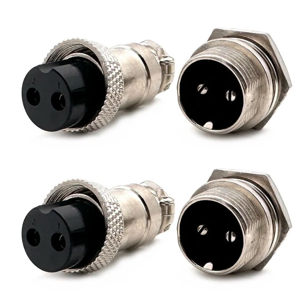 Разъем GX16M-2B штекер 2pin, GX16M-2A гнездо 2pin, 2 комплекта