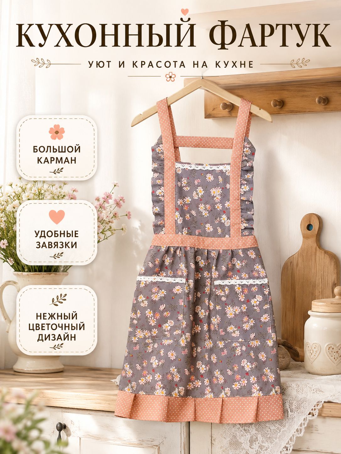 Фартук кухонный 1шт, 6