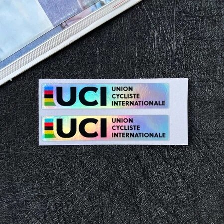 Набор из 2 водонепроницаемых наклеек UCI Racing для велосипедов и шлемов 2pcs-laser