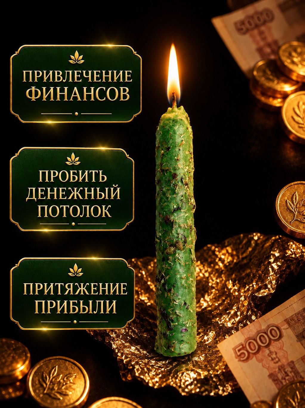 LITACANDLES Магические свечи "Травы " 10 см х 1 см 1 шт