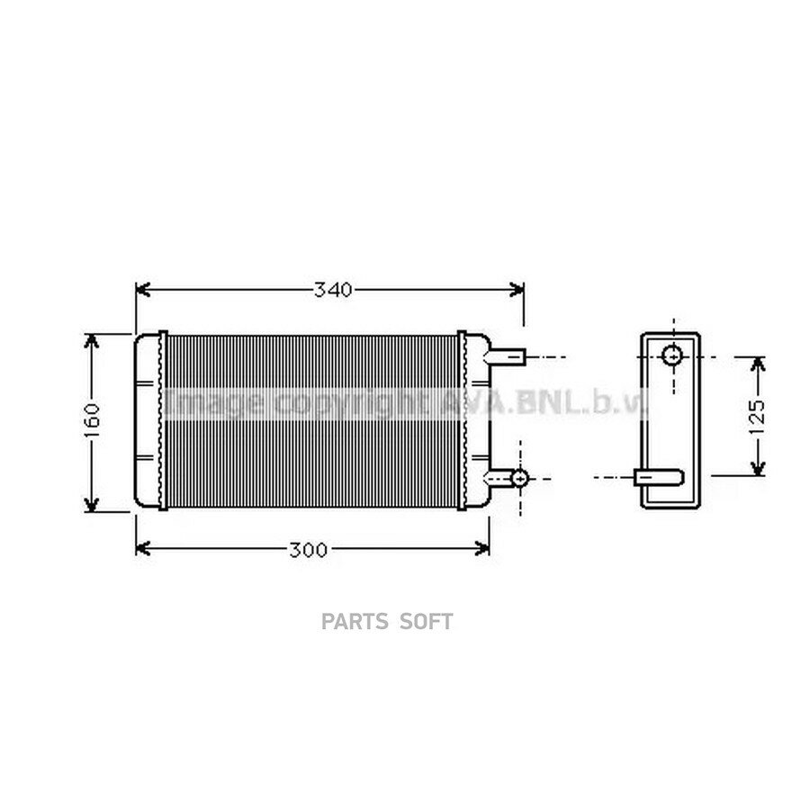 Радиатор печки от официального дистрибьютора, AVA, артикул MS6108