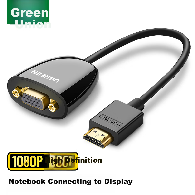 UGREEN HDMI в VGA конвертер кабель черный для ноутбука телевизионного приставки и топ-бокса к монитору проектору