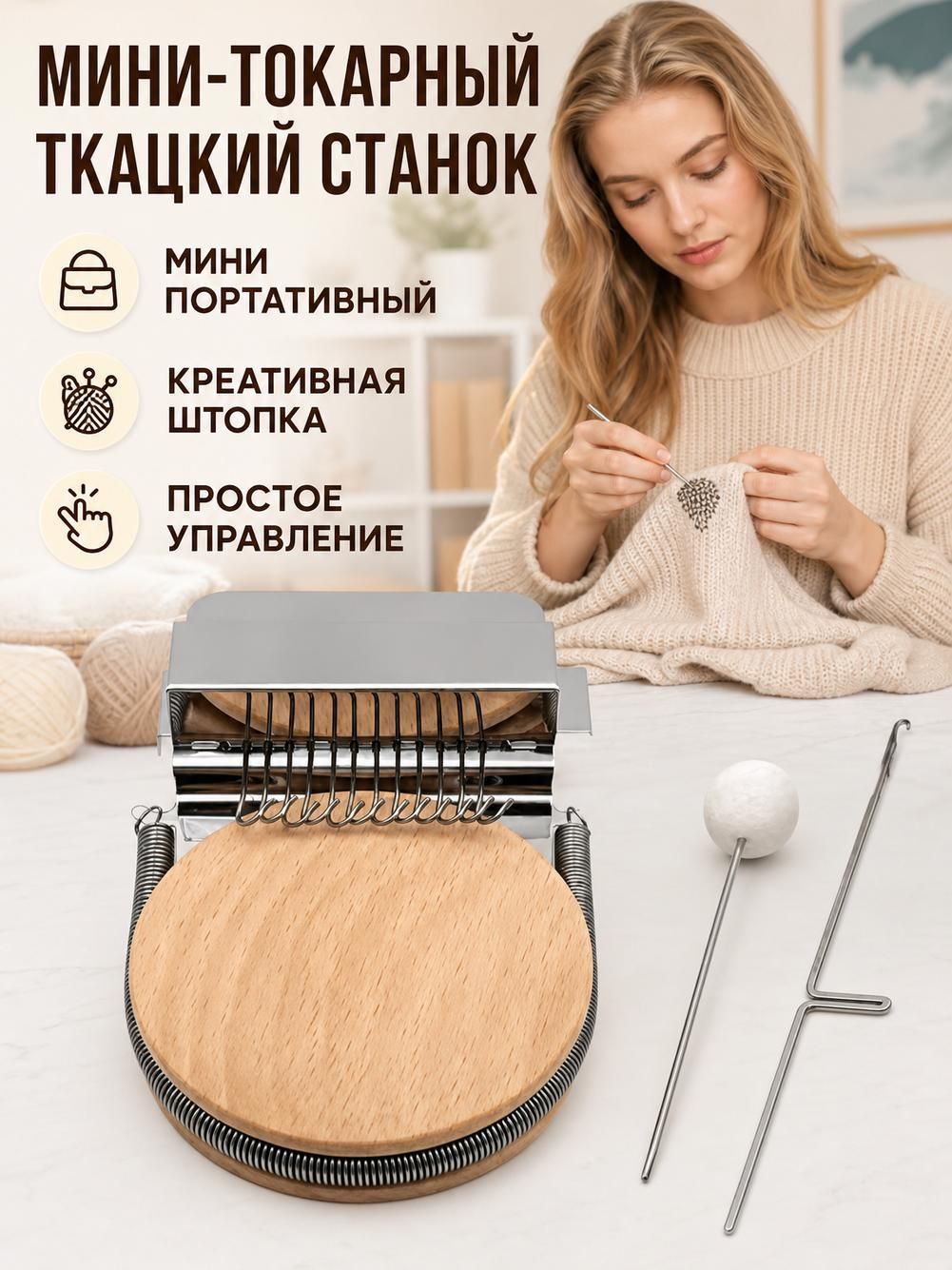 Ткацкий станок для штопки вязаных накладок - Ткацкая машина для вязания заплаток
