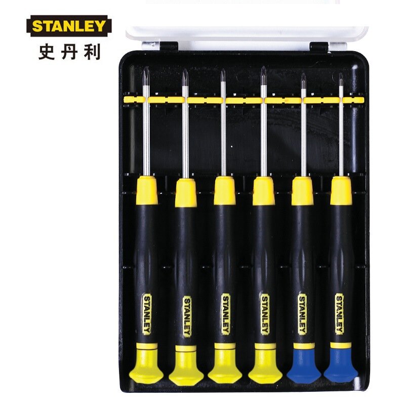 Stanley 6-штучный комплект миниатюрных отверток с крестообразным и квадратным типом головки, модель 66-395-23 для