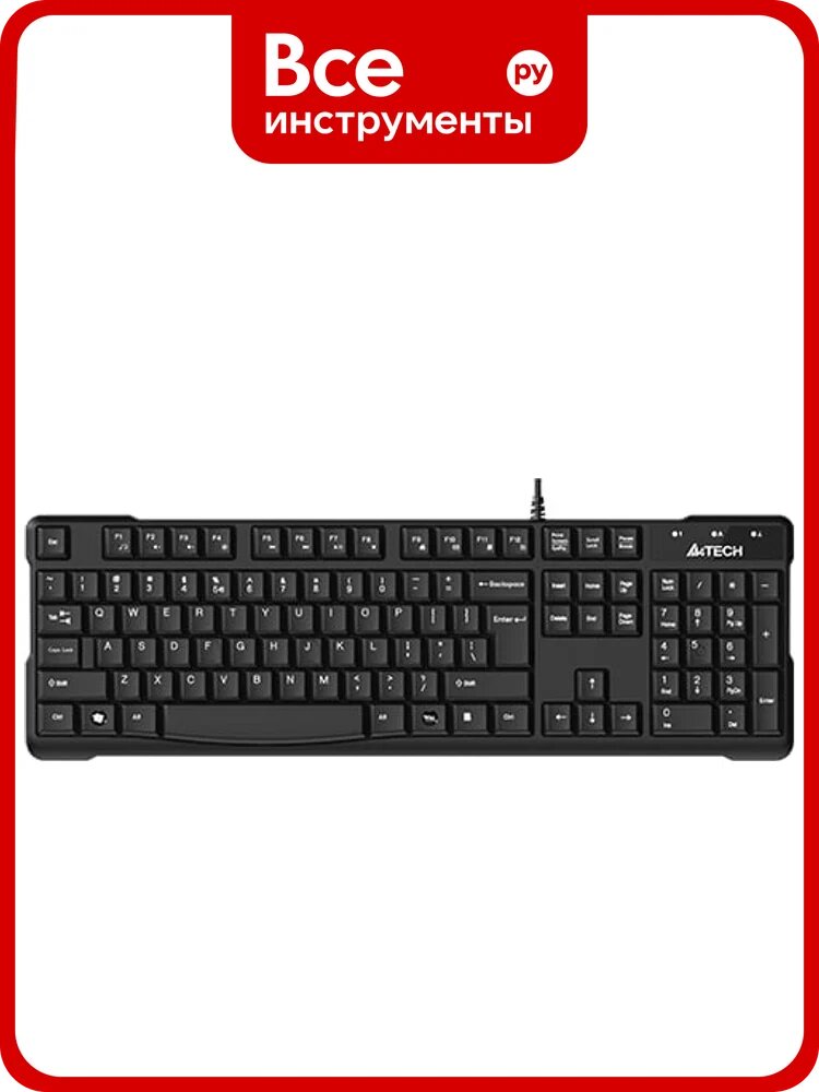 Клавиатура A4TECH KR-750 черный USB (KR-750 BLACK) кабель 1.5м 533409
