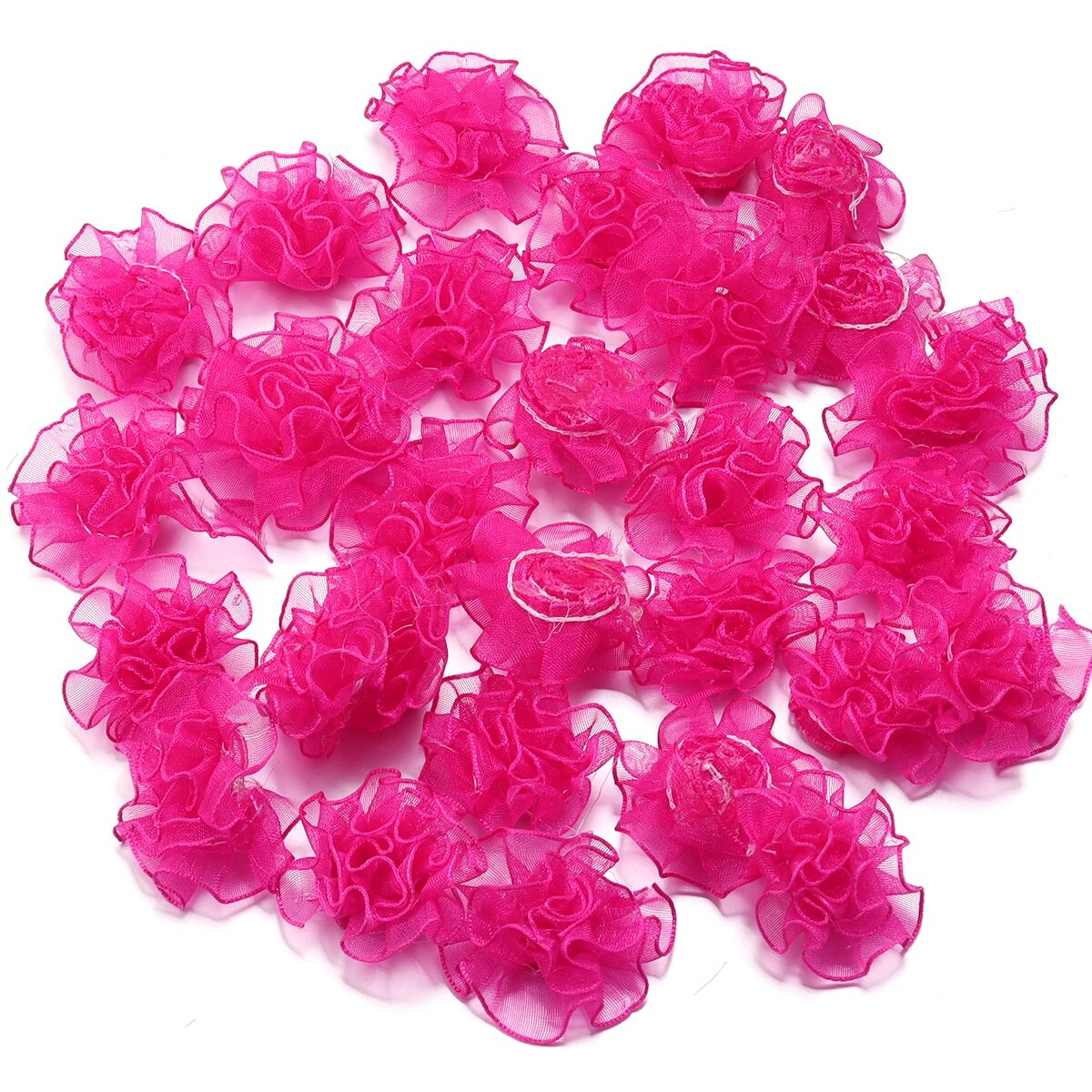 Снежная марля цветы гвоздика для поделок 30 шт Розовый, Hot Pink