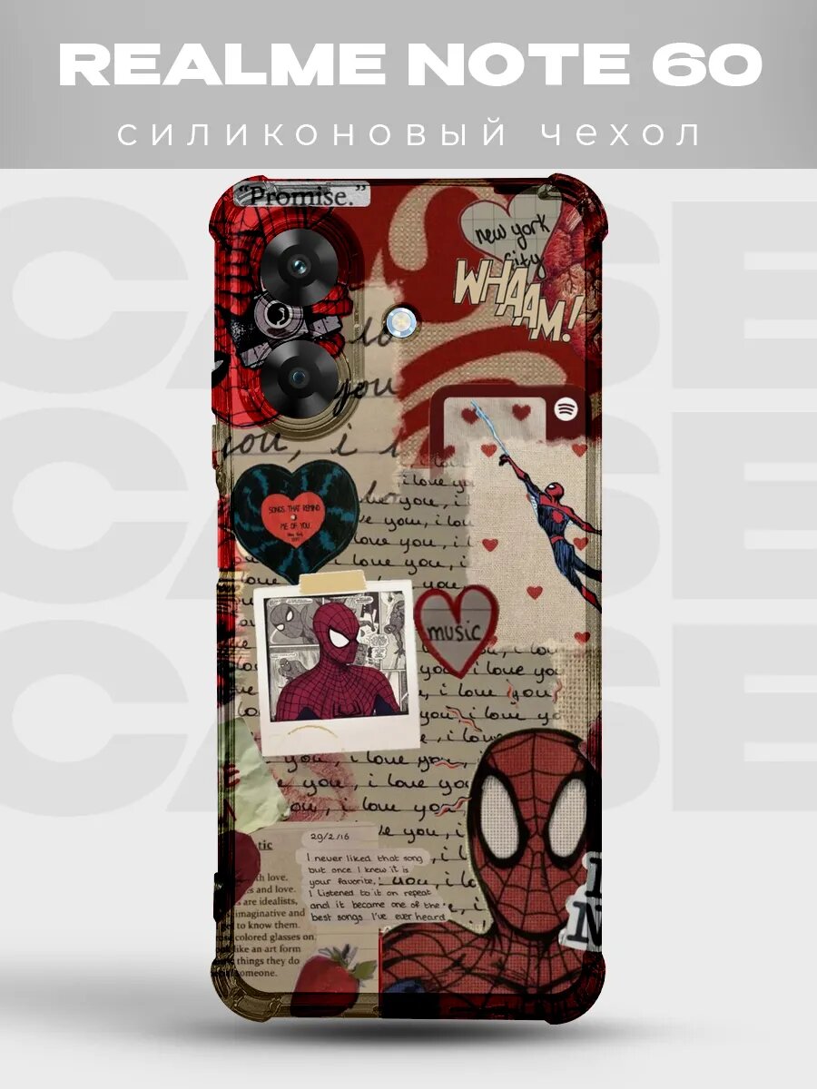 Чехол на Realme Note 60/60X Человек-паук комикс spider man м