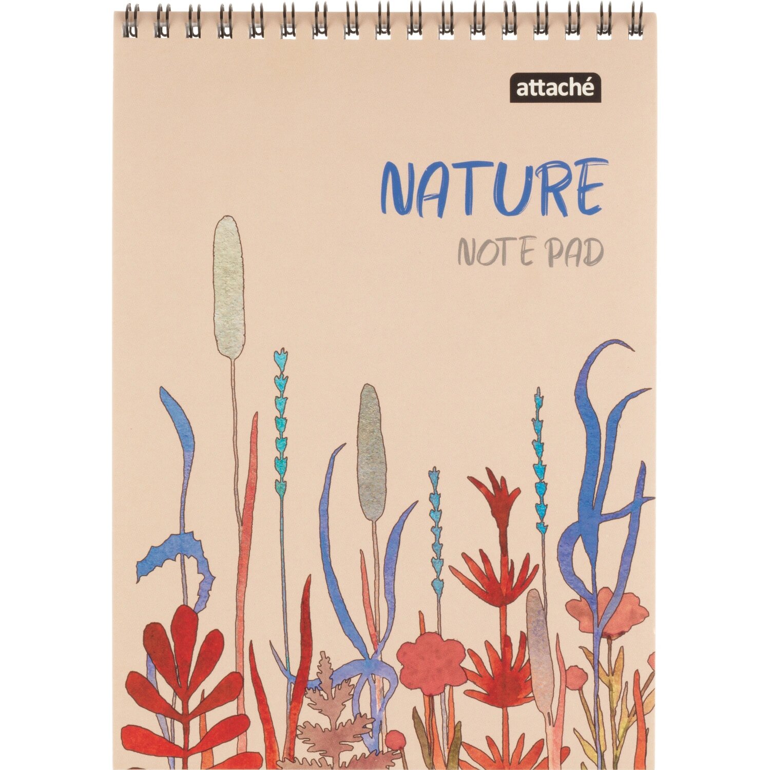 Attache Блокнот Attache Nature Beige flowers А5 60 листов бежевый в клетку на спирали