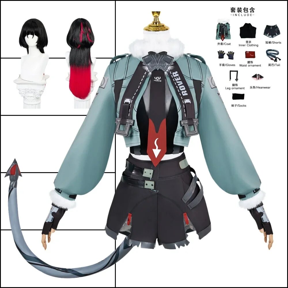 Zenless Zone Zero Джейн Доу ZZZ Костюм для косплея XS, A3 Costume wig