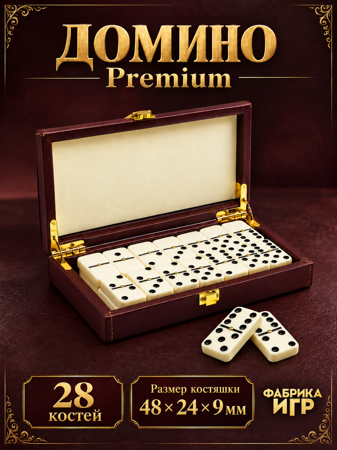 Настольная логическая стратегическая игра Фабрика игр Домино Premium 28 костей