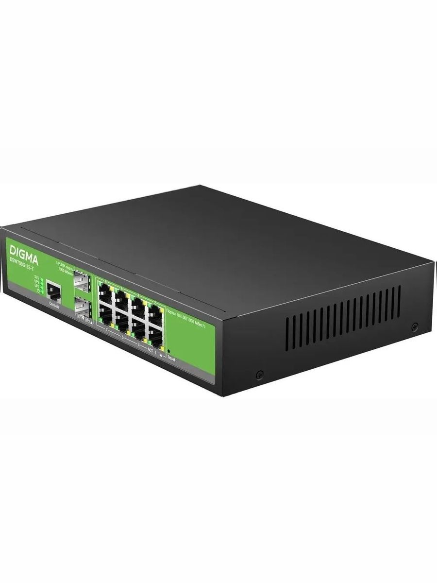 Коммутатор Digma DSW708G-2S-T, управляемый