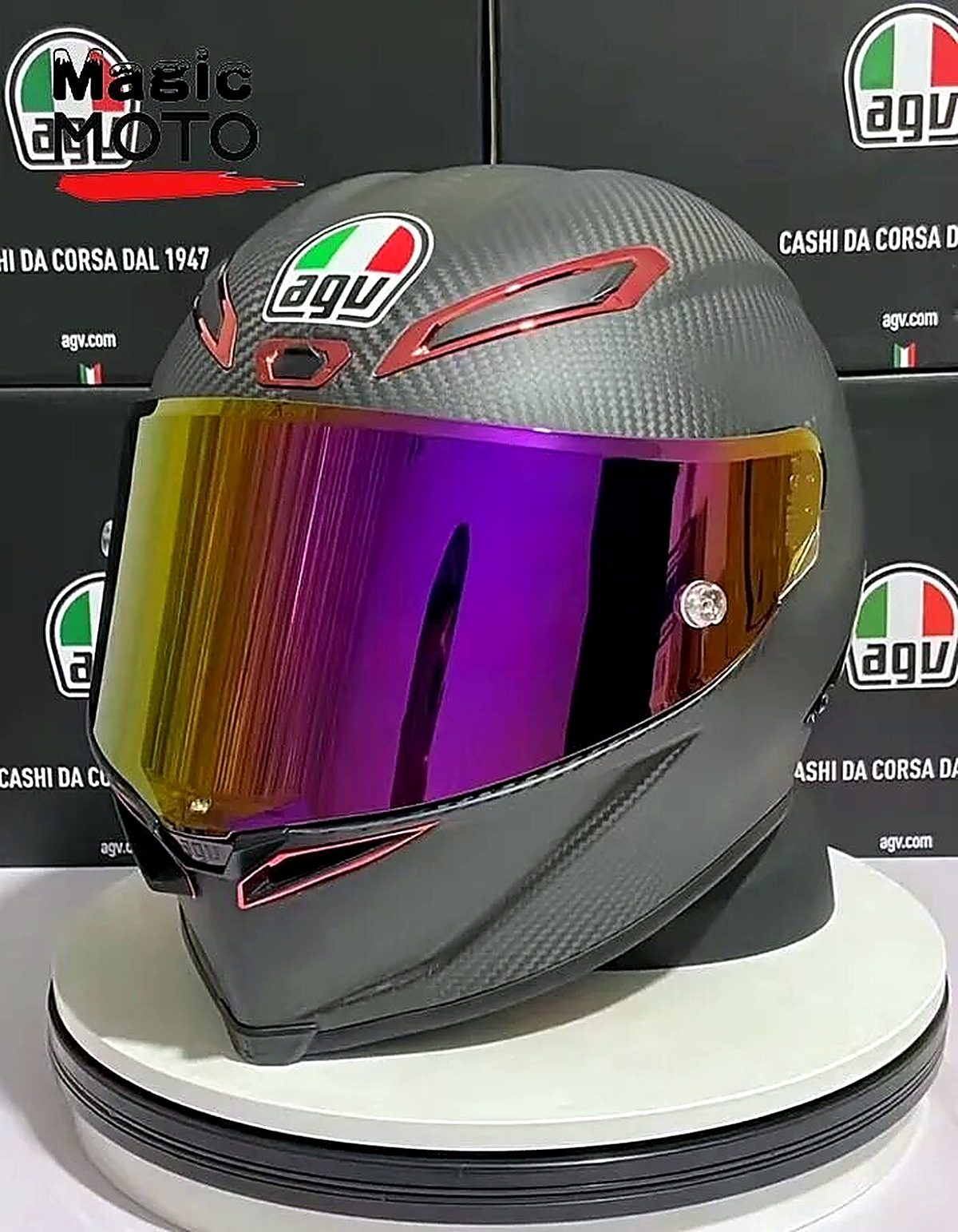 AGV Мотошлем, цвет: черный, красный, размер: XXL, XXXXXL, 40x30x30 см