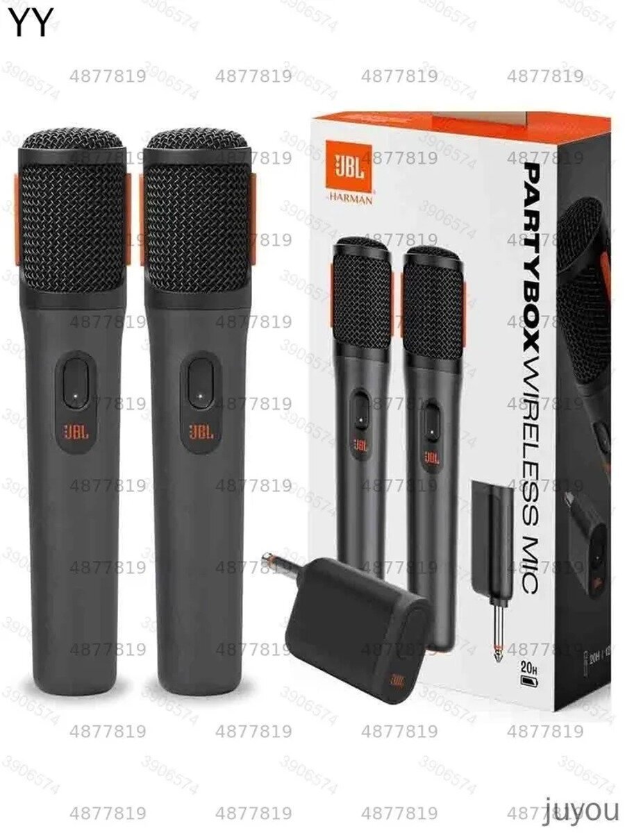 Беспроводной микрофон JBL Party Box Wireless Mic, комплект из двух штук, черный