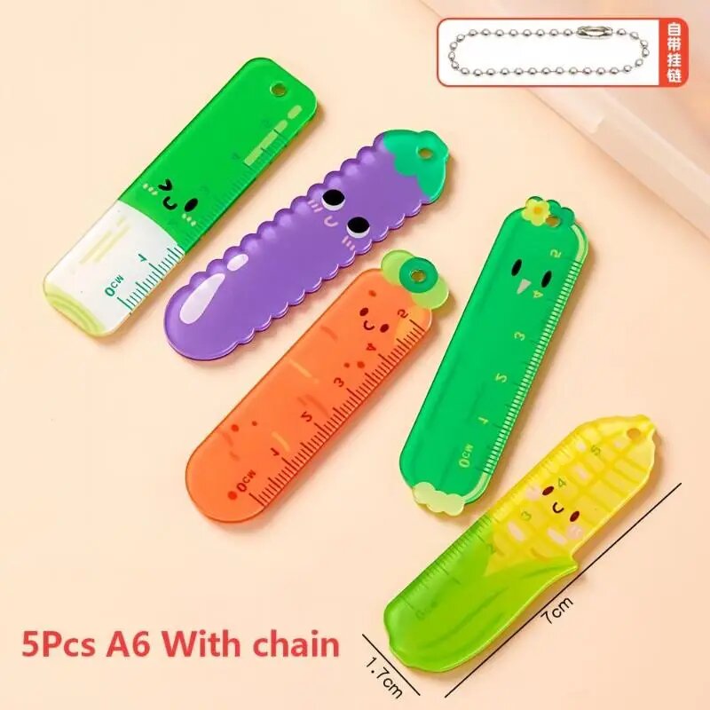 Мини-линейки с мультяшными животными, 5 шт. 5Pcs A6 With chain