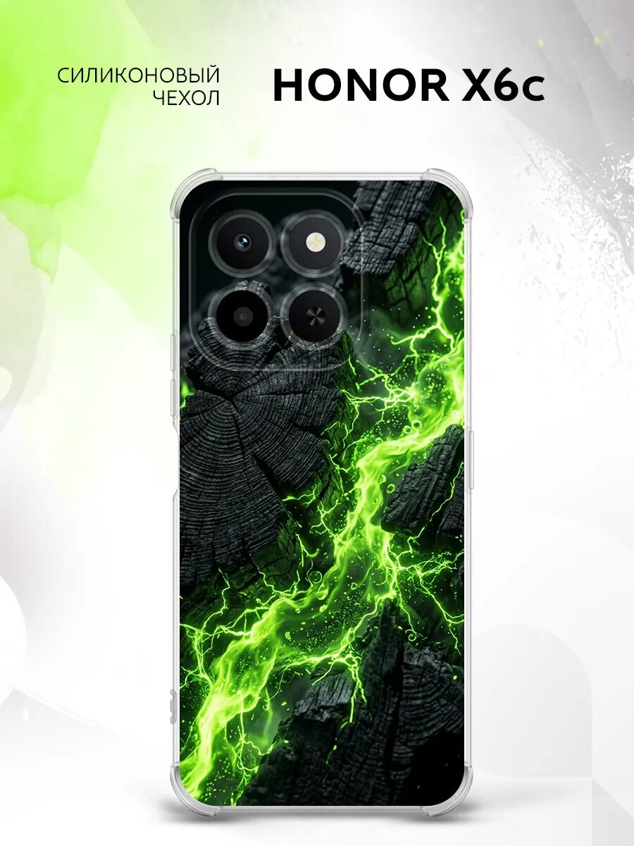 Чехол на Honor X6c, Хонор Икс6с, противоударный, с защитными углами, с принтом