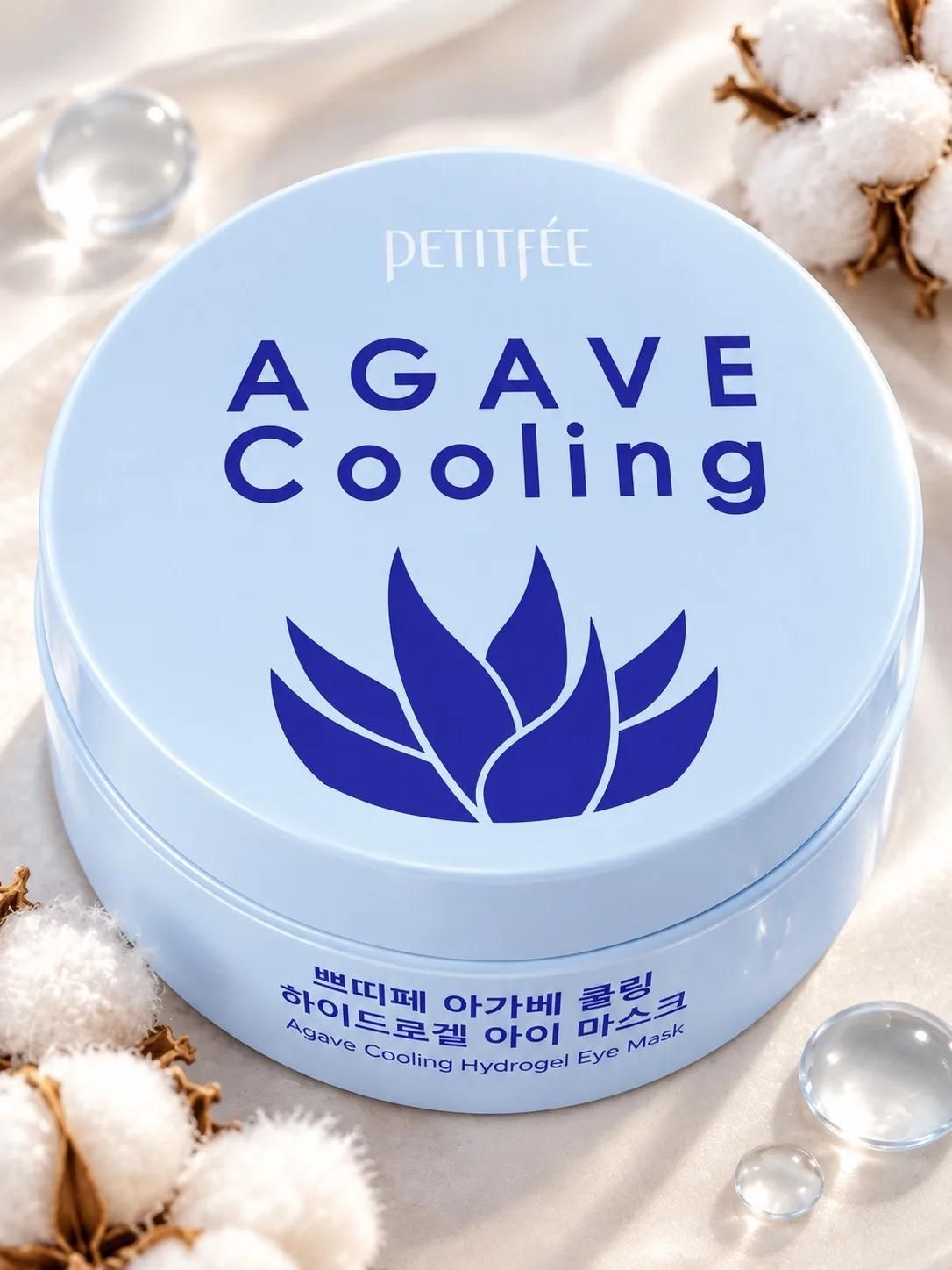 Гидрогелевые патчи для глаз PETITFEE Agave, охлаждающие, против отёков, тёмных кругов и морщин, 60 шт