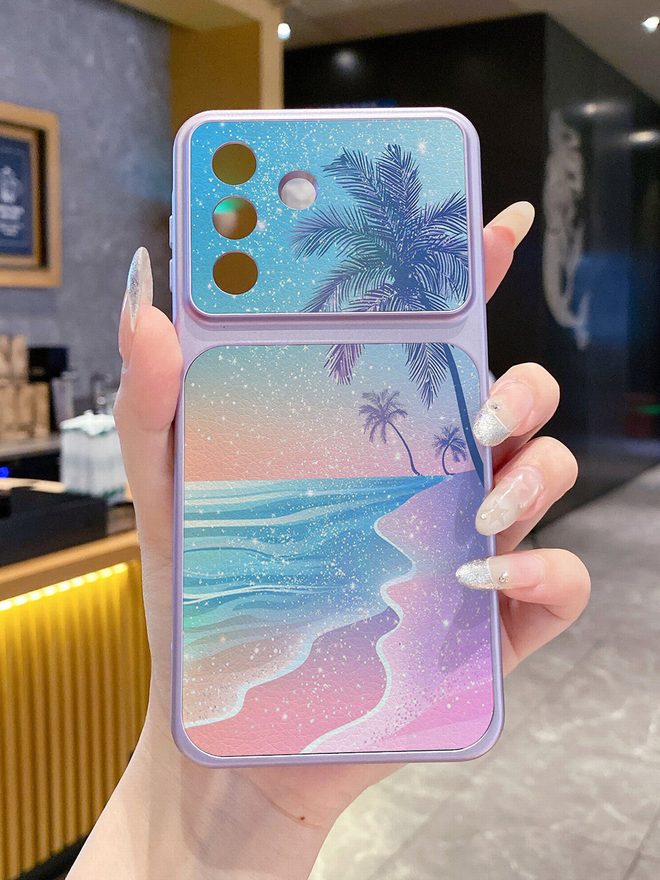 Чехол для Samsung Galaxy S22(Самсунг S22) из двух частей из искусственной кожи, пляжная кокосовая пальма, мягкая обложка из кокосовой пальмы
