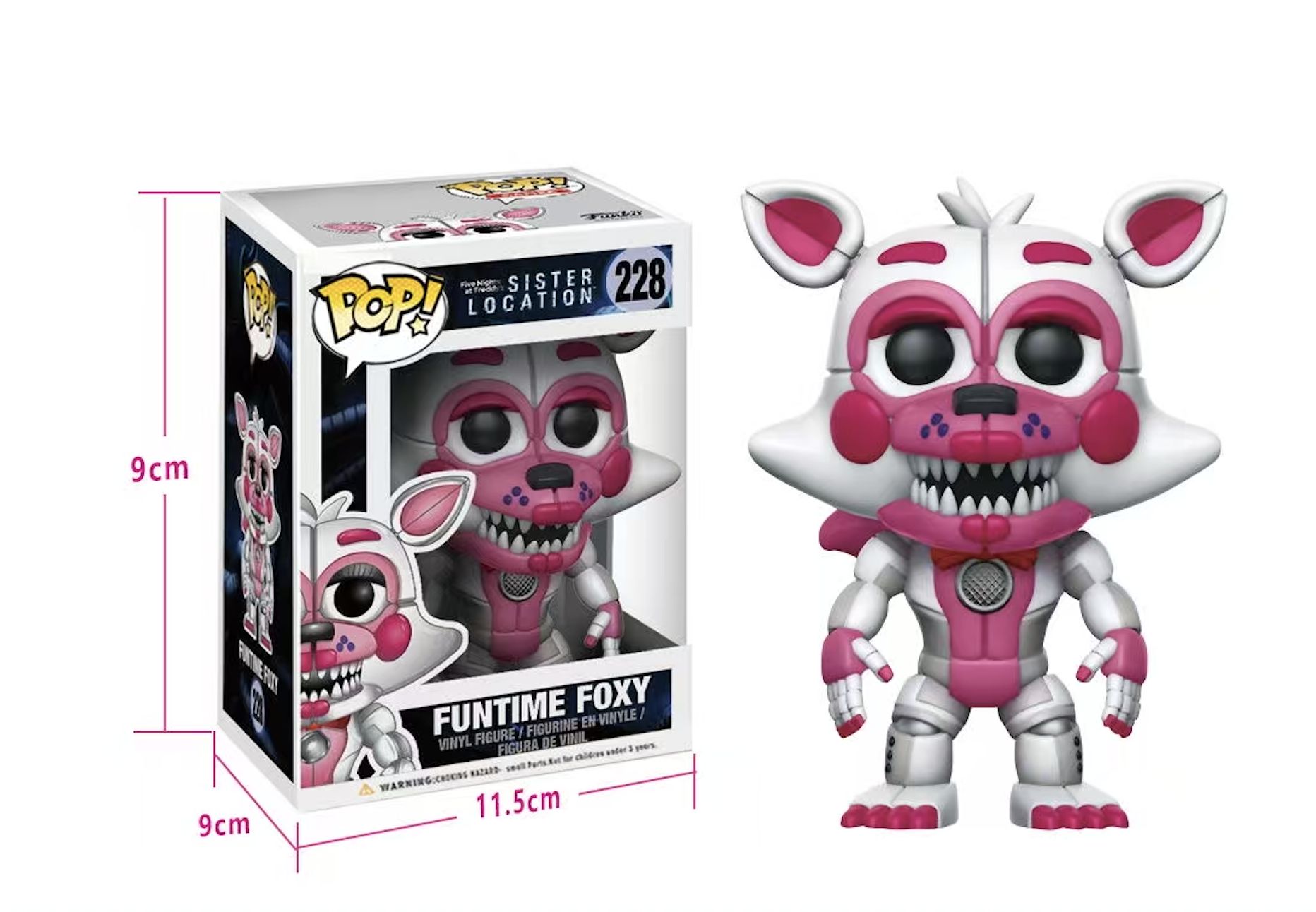 Виниловая коллекционная фигурка Фантайм Фокси (Funtime Foxy) Пять ночей у Фредди Five Nights at Freddy s, 10 см, подарок на день рождения