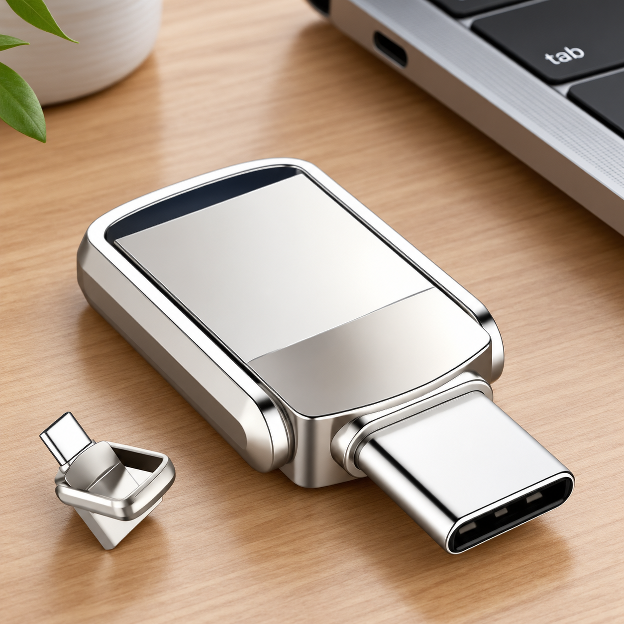 USB-накопитель Type-C 2ТБ, OTG (Цвет товара: серебристый)