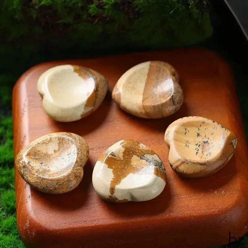 Тревожный камень (worry stone) форма сердце, набор 2 шт, антистресс