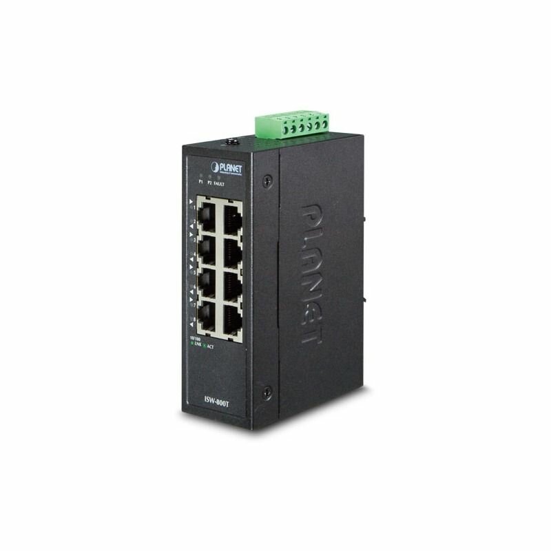 IP30 Compact size 8-Port 10/100TX Fast Ethernet Switch (-40~75 degrees C)