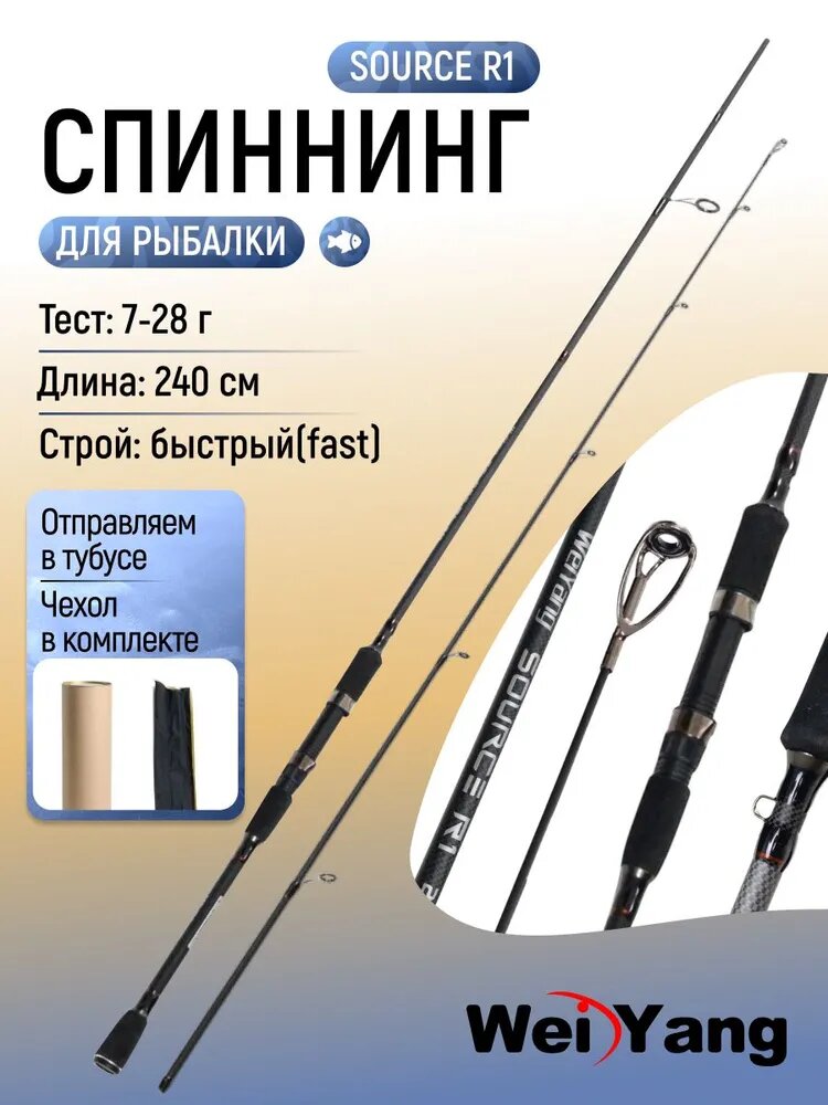 Спиннинг, рабочая длина: 240 см , до 28 гр
