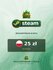 Подарочная карта Steam Wallet на 25 Злотых, Польша, Оригинальный код