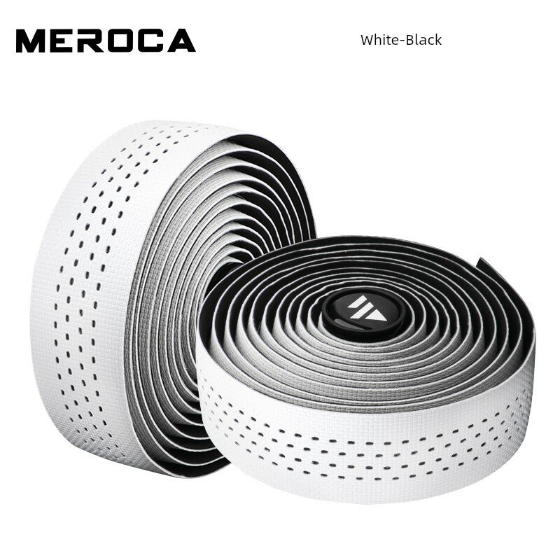 Meroca Mummy Обмотка руля - Белая с черным фоном пара, прочный аксессуар для велосипедов, подходящий для шоссейных
