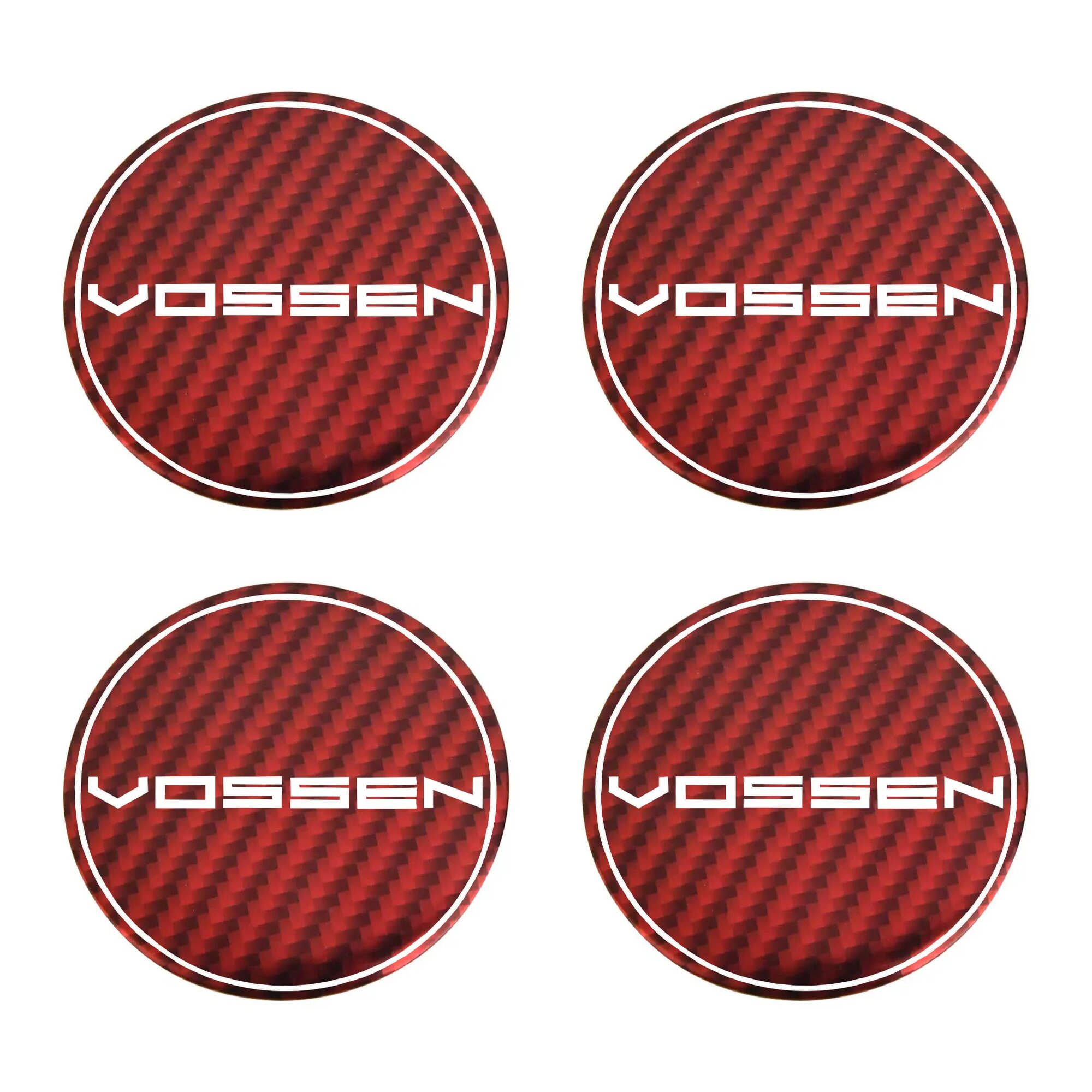 Колпак ступицы колеса VOSSEN Стикеры логотипом 45мм/50мм/56мм/60мм/65мм 56mm (Curved), Carbon Red