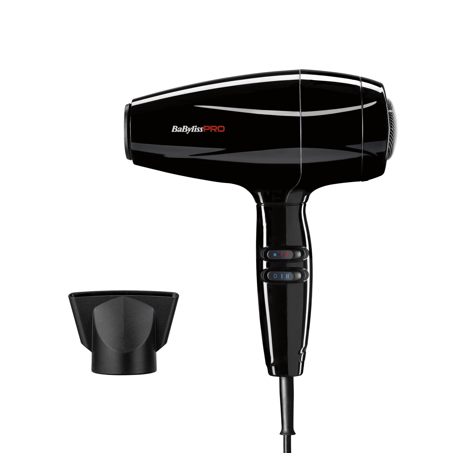Фен BaByliss PRO BAB6280E Vero, 2000 Вт, AC-мотор, ионизация, поток 138 км/ч, 3 режима нагрева и 2 скорости, вес 460 г, концентратор 6 75 мм, шнур 2,8 м