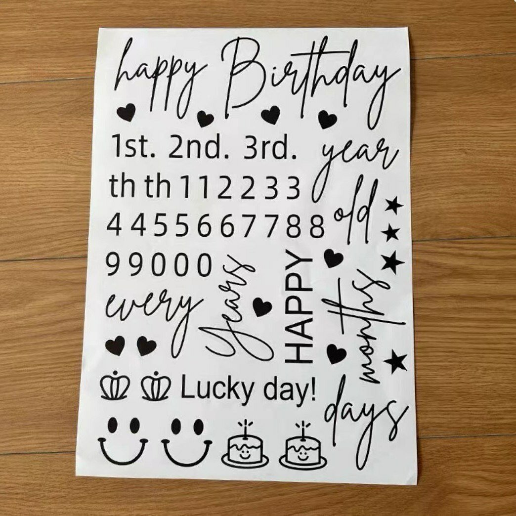 Цветная наклейка для декора шаров с надписью Happy Birthday размер 20 на 27 см для детского дня рождения