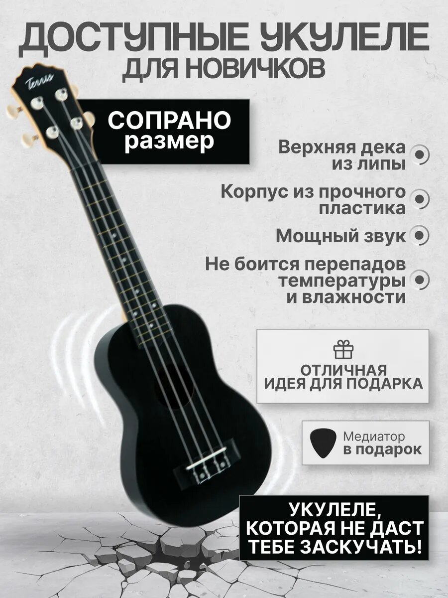 TERRIS PLUS 50 BK Укулеле сопрано