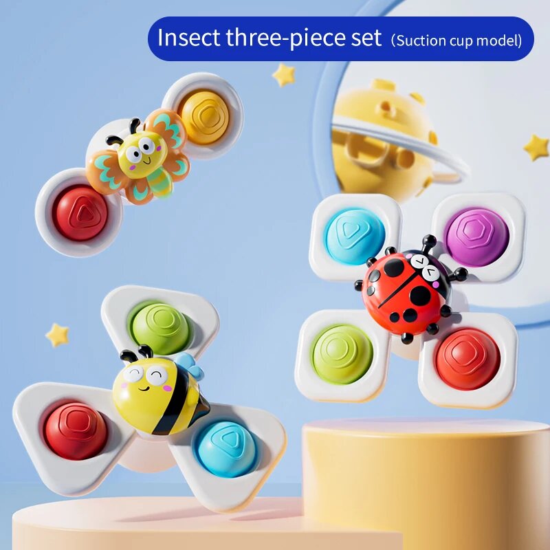 Вращающиеся игрушки для ванны Insect three-piece set (Suction cup model), Цвет: 1317