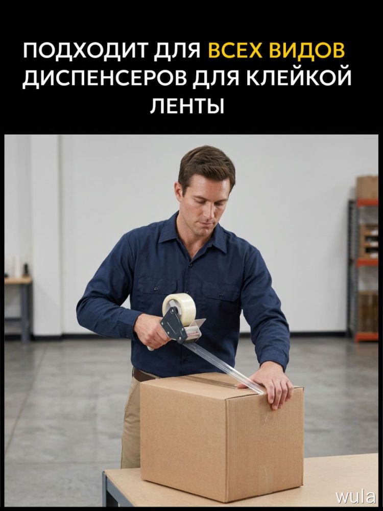 Клейкая лента прозрачная (скотч) 48 мм x 180 м, 1 шт.