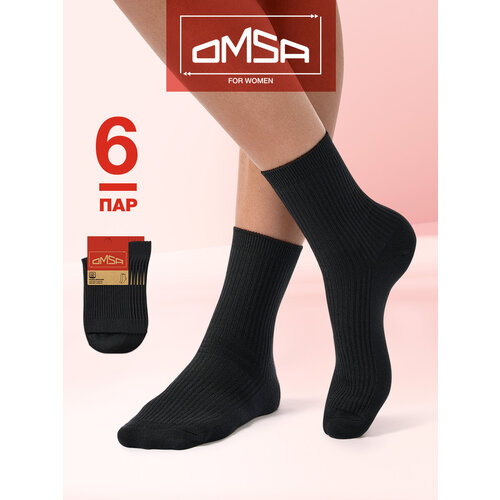 фото Носки omsa omsa eco 257 (набор 6 пар), комплект, 6 пар, размер 35-38, nero
