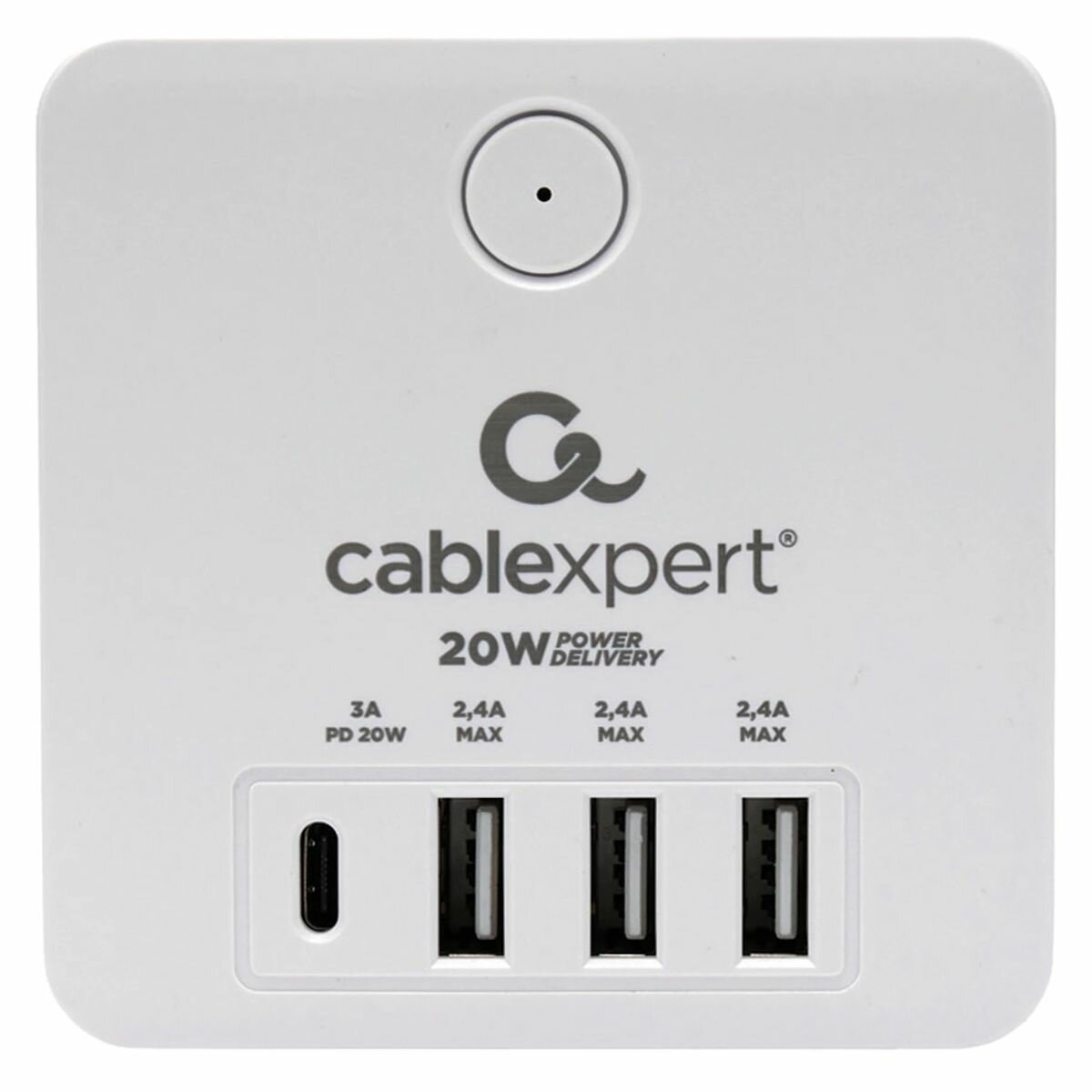 Сетевой фильтр CABLEXPERT Cube, 4 розетки, 16А, 1 x Type-C PD, 3 х USB, белый, CUBE-4-СU3-W, CUBE-4 (CUBE-4-CU3-W)