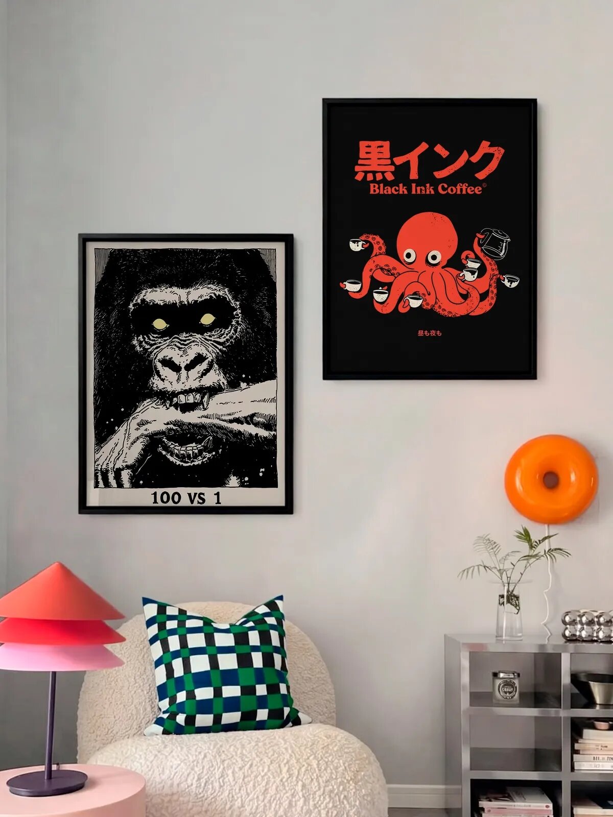 Набор постеров "100 vs 1 x Black Ink Coffee", 30x40 см, 2 штуки