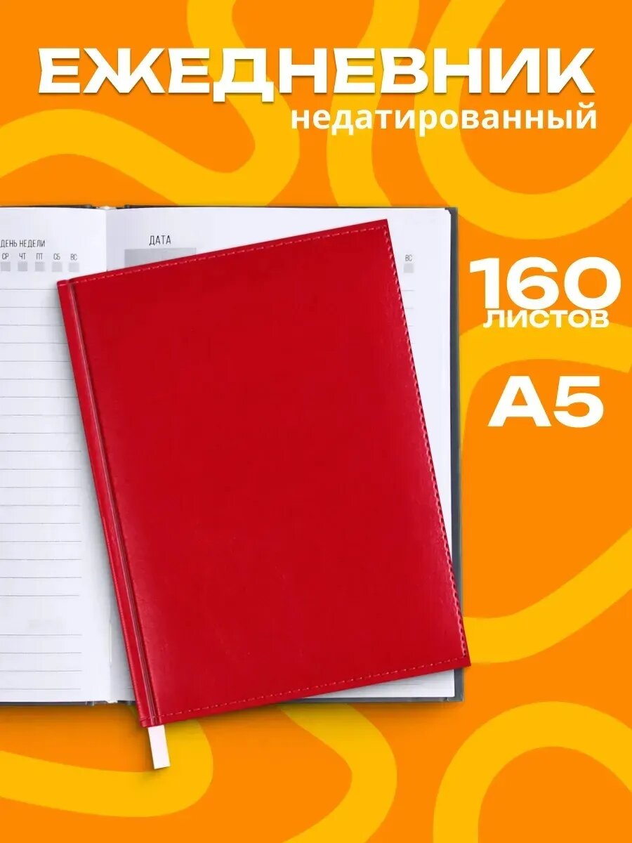 Ежедневник недатированный А5, 160 листов "Небраска",