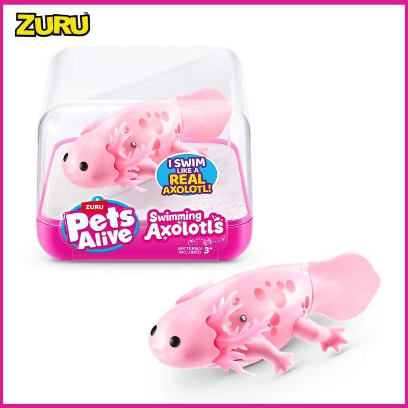 ZURU Lebo Series Детская игрушка для купания: розовая саламандра, яркий цвет для купания, 1 штука