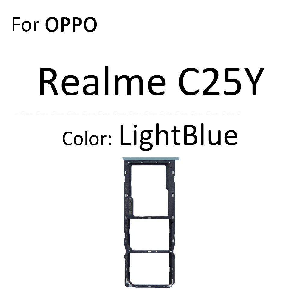 Лоток для SIM-карты Micro SD, разъем-адаптер, разъем для чтения для OPPO Realme C25 C25Y LightBlue