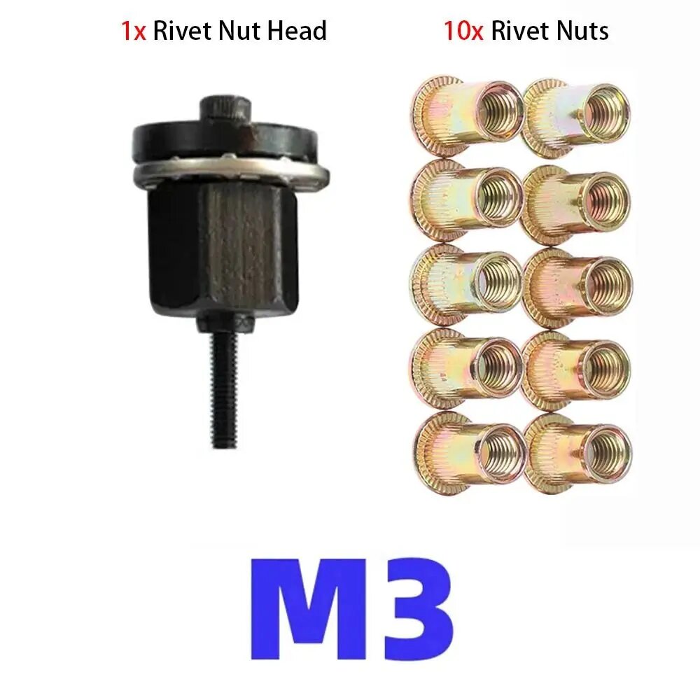 Набор из 11 инструментов для установки заклепочных гаек M3-M10 M3 with 10 Nuts