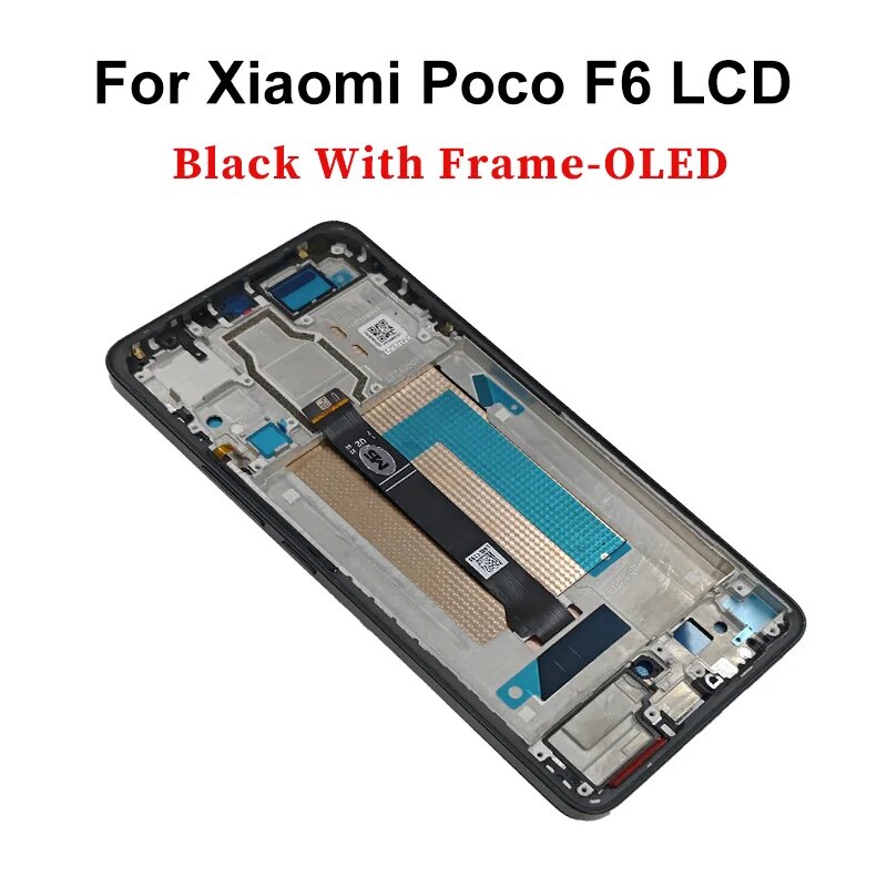 AMOLED-дисплей для Xiaomi Poco F6, сенсорный экран, сборка дигитайзера 24069PC21G, F6 Black Frame