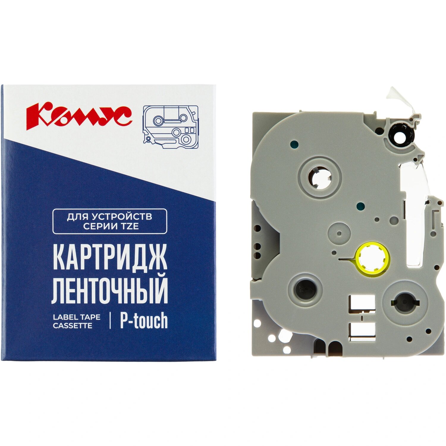 Комус Картридж Комус TZE-435 для принтера этикеток Brother (12 мм х 8 м, цвет ленты красный, шрифт белый)