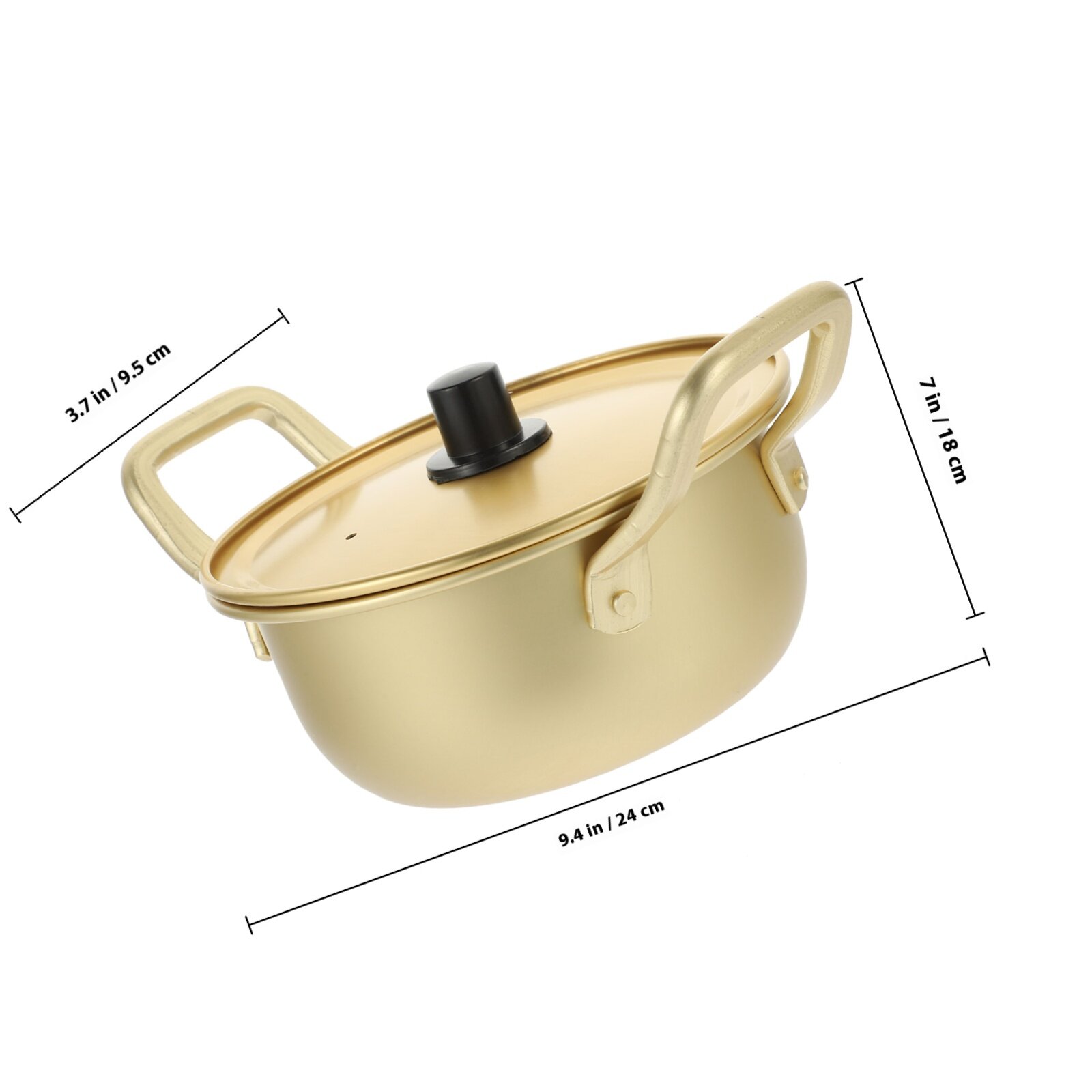 Корейский Горшок Для Лапши Из Алюминия С Крышкой И Ручками 24.00X18.00X9.50Cm