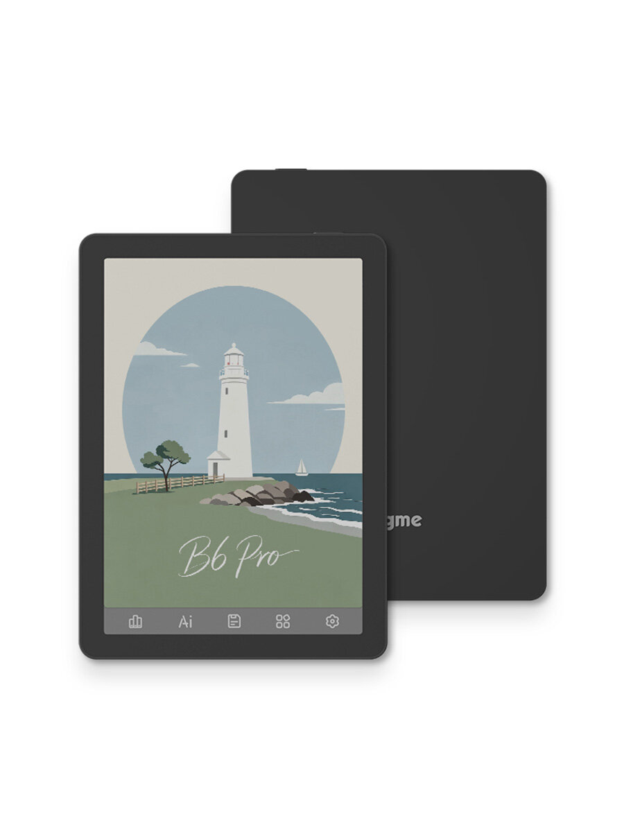 Электронная книга с подсветкой Bigme B6 Pro, 6", цветной E-Ink, Android 14, 36 уровней яркости, 8ГБ+256ГБ