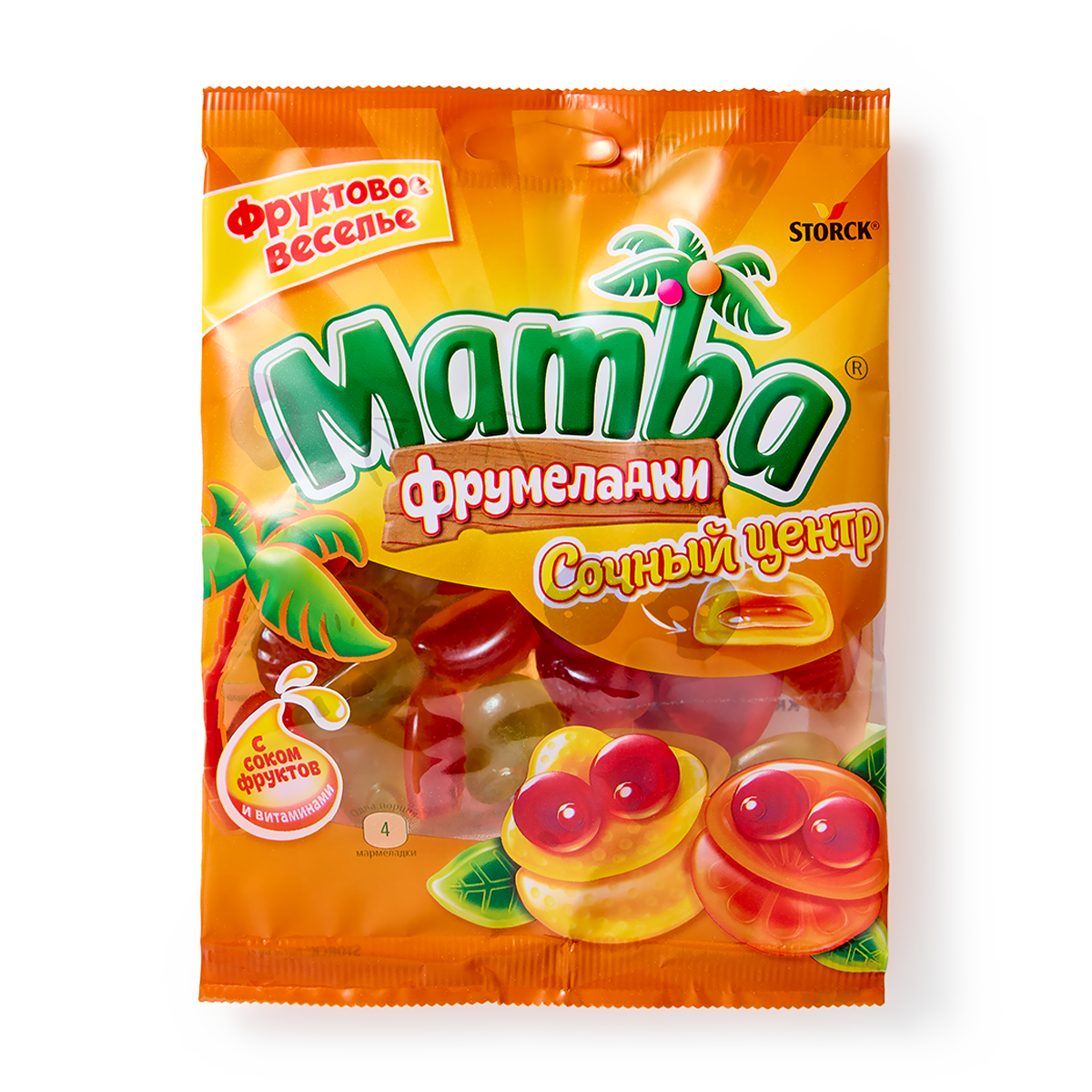 Мармелад жевательный Mamba "Фрумеладки" с жидким центром, 140 г