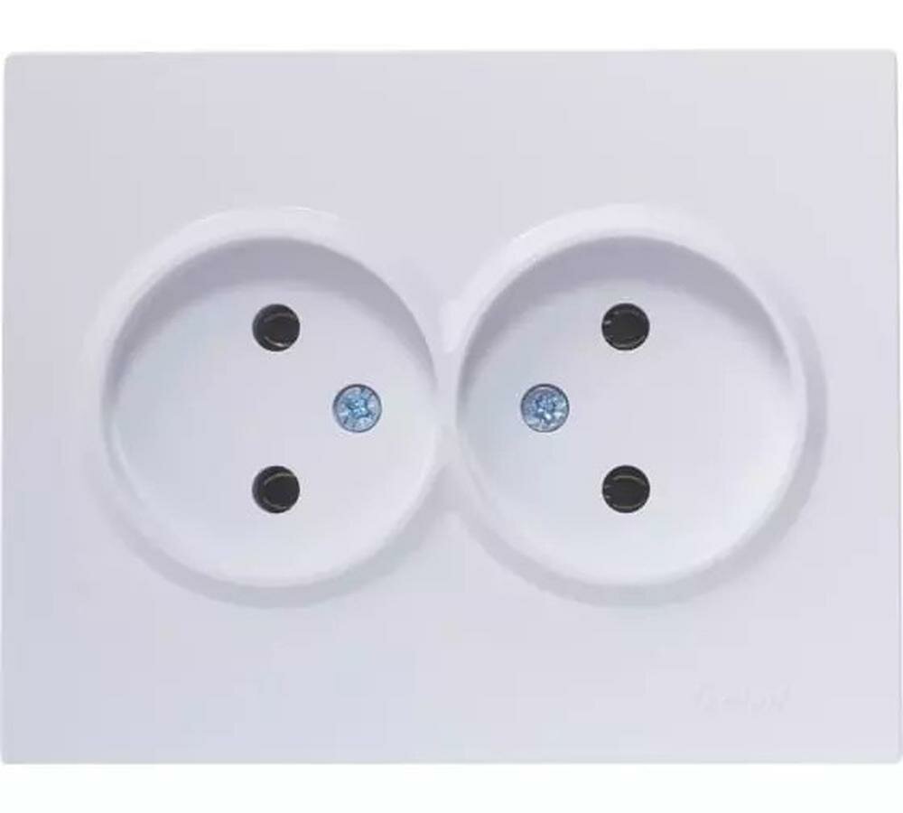 Розетка 2-ая белый Lezard VESNA 742-0200-128B