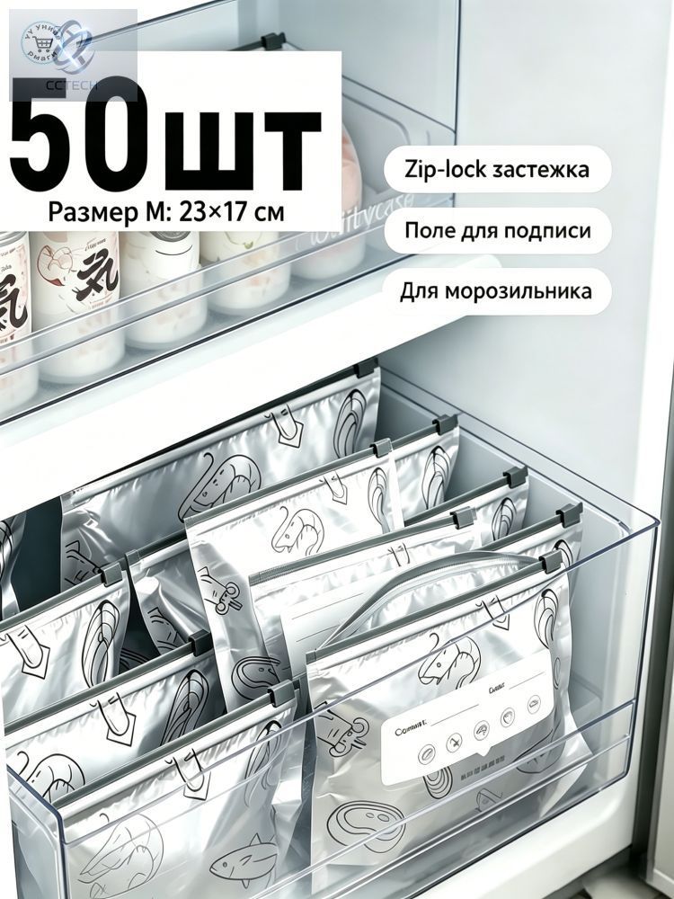 50 шт. Антибактериальные пакеты для хранения продуктов из алюминиевой фольги, пакеты с застежкой Ziplock